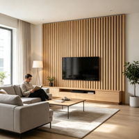 Panneau acoustique moderne en fibres de polyester à lattes linéaires PS pour auditorium, salle de culte, isolation phonique et contrôle de la réverbération