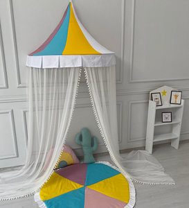 Tende colorate <span class=keywords><strong>arcobaleno</strong></span> a maglia da parete per bambini stile principessa letto a baldacchino con bella zanzariera - Product Image 4