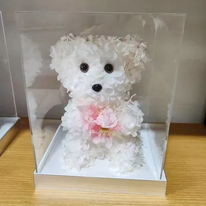 Handmade Preserved Hydrangea Bear Best Friends Girl Friend Gift For Valentine's Mother's Birthday Christmas Days