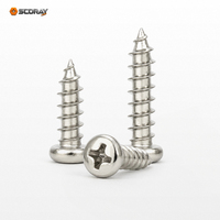 Sekrup Self Tapping Kepala Pan Phillips Berlapis Nikel Baja Karbon Mikro Miniatur PA M1 M1.2 M1.4 M1.6 M1.8 M2 M2.5 M3 M4 2-40mm