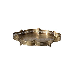 Al por mayor personalizado-Color oro plato de metal Vanity bandeja para servir comida - Product Image 2