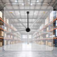 Ventilateur de plafond industriel grand format WindRise WDLS7.3-5 24 pieds 7,3 m, 5 pales, alliage d'aluminium 6061-T6, moteur PMSM, VFD, HVLS, télécommande