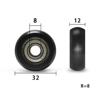 Roue en plastique POM 6*19*6mm avec roulement, rouleau en plastique POM, poulie d'entraînement, roues de poulie en plastique 8*32*12mm