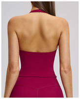 Brassières de sport pour femmes à col en V, dos nu, respirantes, pour yoga et fitness, hauts courts personnalisables