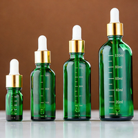 Flacon compte-gouttes en verre bleu réutilisable de 10 ml, 20 ml, 30 ml, 50 ml, 80 ml, 100 ml, 200 ml avec échelle, personnalisable pour l'aromathérapie