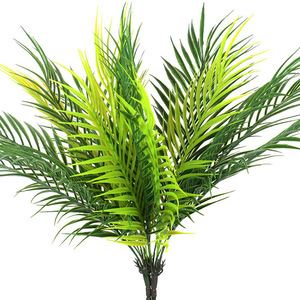 Feuille de palmier artificielle transfrontalière <span class=keywords><strong>à</strong></span> 9 branches, en plastique, fausse plante tropicale verte, fougère, pour extérieur - Product Image 3