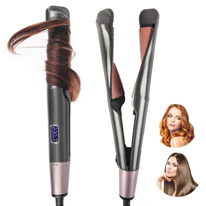 Keramiek 2 In 1 Stijltang Oem Led Mode Gedraaid Haar Stijltang Krultang Voor Vrouwen Haar Styling Tools