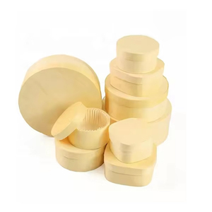 Boîte à gâteau de pâturage au fromage en bois jetable Récipient alimentaire rond ovale avec couvercle en papier kraft pour magasin de desserts à emporter - Product Image 1