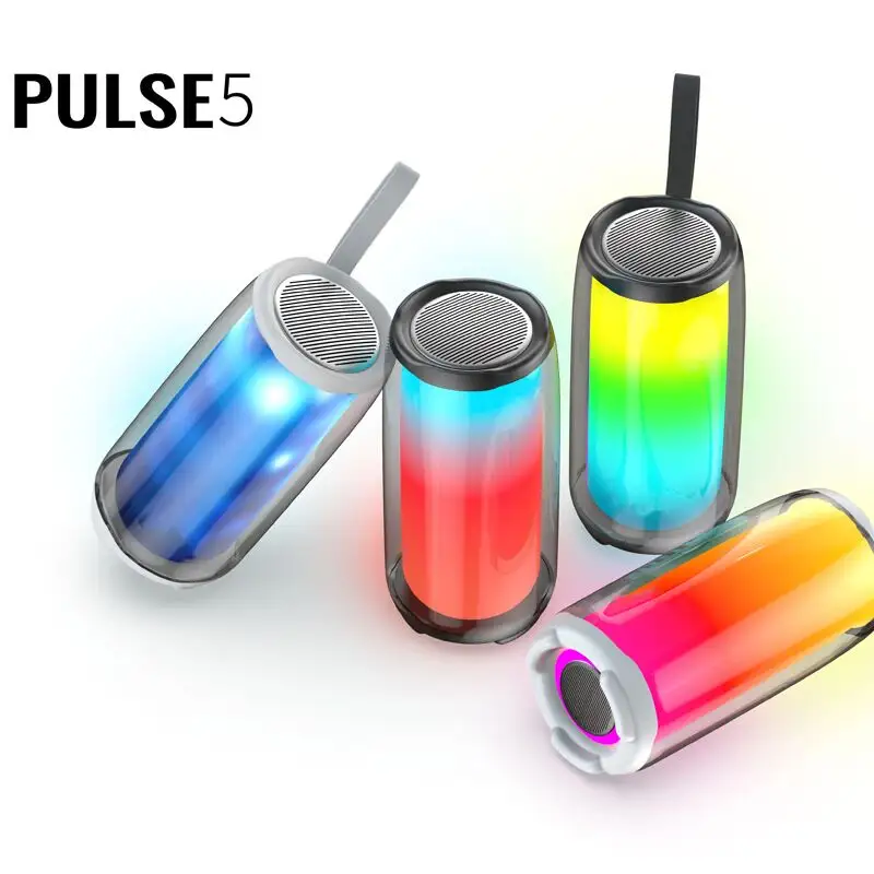 2022 New Hot Pulse 5 Indoor Party Drahtloser Lautsprecher RGB Lighting Subwoofer 12 Arten der Beleuchtungs einstellung Außen lautsprecher
