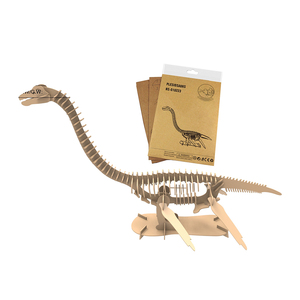 Puzzle de dinosaure ondulé en carton, 3D, modèle de plésisaure pour enfants, DIY bricolage - Product Image 1