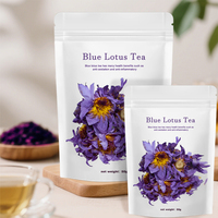 Fleur de lotus bleue naturelle en vrac, thé de lotus bleu naturel séché en vrac, emballé en sachet