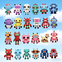 Breloques florales pour sabots en forme de robot, boucles détachables DIY en PVC souple, accessoires de chaussures unisexes, modèle Serene Joy A2-28