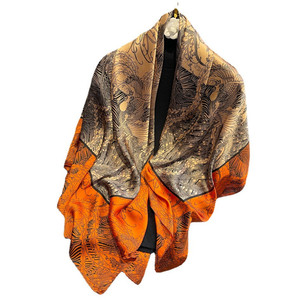 Écharpe en soie imprimée sur mesure, 90 cm carré, motif rayé, châle élégant d'été, foulard de mode printanière pour femme - Product Image 2