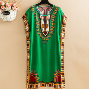 Robe de nuit mi-longue style ethnique <span class=keywords><strong>pour</strong></span> <span class=keywords><strong>femme</strong></span>, sans manches, coupe ample, robe de plage <span class=keywords><strong>pour</strong></span> les vacances, robe décontractée africaine musulmane grande taille - Product Image 1