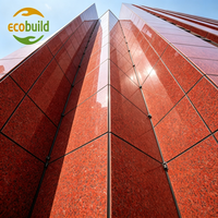 Nouvelle promotion : panneau composite en aluminium ACP/ACM finition marbre rouge, revêtement PE, pour revêtement mural extérieur, décoration de façade
