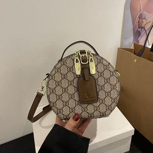 Bolso Casual con Estampado Geométrico, Bolso de Hombro de Estilo Moderno, Bolso Redondo de Material PU 351 - Product Image 3