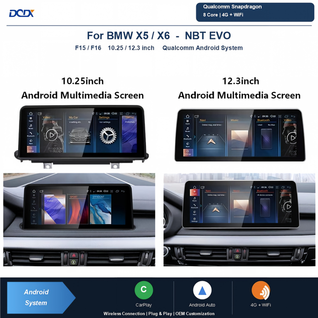 Qualcomm ID6 ID7 ID8 Android System Wireless Carplay AUTO for BMW X5 F15 X6 F16 NBT EVO Car Video Players GPS NAVI Head Unit