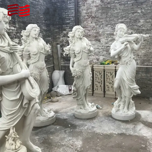 Cafa 20 años fabricante de esculturas de arte personalizado par de estatuas de jardín de cuatro estaciones de piedra fundida clásica tallada a mano - Product Image 3