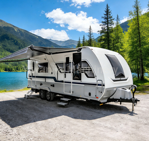 Caravana de Viaje Ultraligera, Moderna y de Lujo, Fabricada en Aluminio Expandido, para Campamentos Familiares al Aire Libre, Fácil de Remolcar, en Venta - Product Image 1