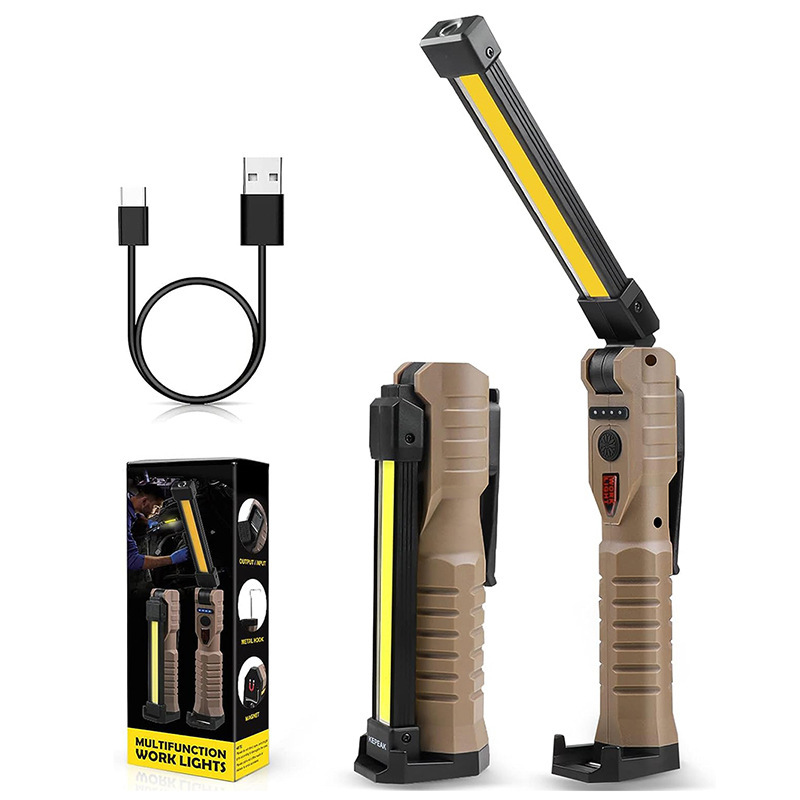 XINSITE Portable LED Work Light with Magnetic Base Flexible Pocket Work Light with AC Power Waterproof Emergency Work Lighting
