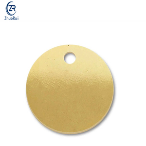 Placas de nombre de latón personalizadas en cualquier forma, etiquetas de perro de latón en blanco rectangulares redondas, logotipo grabado de latón macizo en blanco - Product Image 2