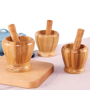 Wholesale Price Bamboo Material Solid Garlic Rammer Household Manual Garlic Stone Mortar Grinding Machine Garlic Rammer - Product Image 2