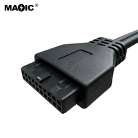 Kabel Panel Belakang USB 3.0 20 Pin Header ke USB C USB 3.0 Dual Ports Female PCI-E untuk PC Desktop