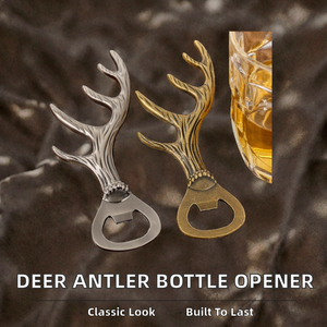 Décapsuleur vintage en métal en forme de bois de cerf pour cadeaux de fête, cadeaux pour chasseurs, Noël et la fête des pères - Product Image 2