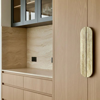 Poignée de porte en marbre travertin beige moderne sculptée à la main, style Wabi Sabi vintage, pour la décoration de la maison et des hôtels