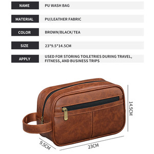 <strong>Groomsmen</strong> <strong>Gifts</strong> Organizer Hanging Shaving <strong>Bag</strong> PU Leather Toiletry Cosmetic <strong>Bag</strong> <strong>for</strong> Wedding - Product Image 3
