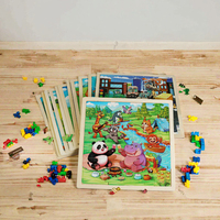 Jeu de puzzle personnalisé de 100 pièces avec des animaux de dessin animé, blocs de puzzle, puzzles éducatifs pour les enfants, les garçons et les filles