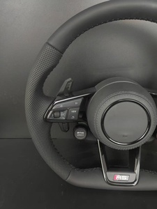 <span class=keywords><strong>Volante</strong></span> <span class=keywords><strong>Deportivo</strong></span> <span class=keywords><strong>Audi</strong></span> RS, Cuero Perforado con Base Plana y Levas de Cambio para <span class=keywords><strong>Audi</strong></span> <span class=keywords><strong>A3</strong></span> A4 A5 A6 A7 Q3 Q5 Q7 TT R8 S Line - Product Image 3