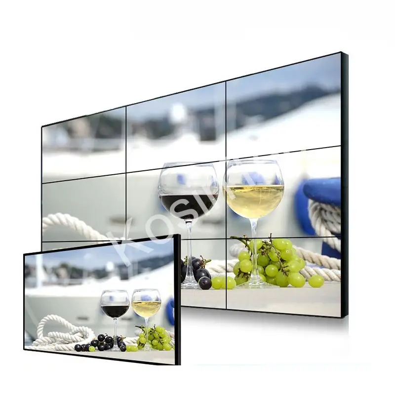 49 Inch 3x3 3.5mm DID panel lcd Video wall price with in-built controller,wall mount rack splitter