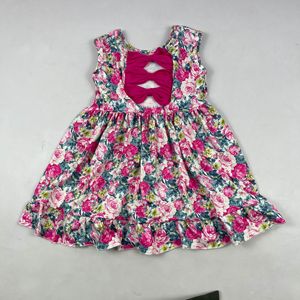 Vestido de Fiesta al por Mayor para Niñas, Bebés y Niños Pequeños, Vestido Tipo Camiseta sin Mangas con Estampado Floral - Product Image 4