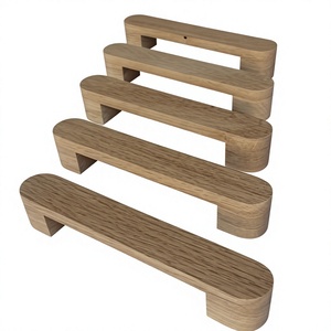 Juego de tiradores de madera para gabinetes, diseño moderno, duradero, ligero, hecho a mano, decoración de muebles para interiores/exteriores, forma redonda - Product Image 4