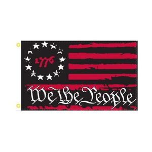 Vente en gros personnalisé <span class=keywords><strong>pas</strong></span> <span class=keywords><strong>cher</strong></span> 3x5 pieds nous le peuple 4 juillet bannière Memorial Day drapeau de la fête des anciens combattants avec œillets - Product Image 3