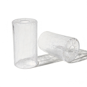Paralume <span class=keywords><strong>in</strong></span> <span class=keywords><strong>Vetro</strong></span> Cilindrico Trasparente Effetto Craquelé, Ricambio per Lampada da Parete, Applique e Lampadario - Product Image 6