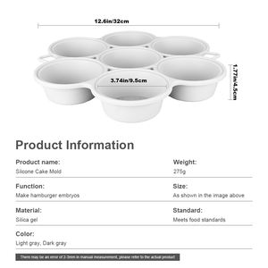 Homemade Reusable <b>Silicone</b> Cake Mould Heat Resistant Burger Baking <b>Tools</b> Muffin Cake Dessert Making - Product Image 2