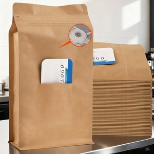 Sachet de café transparent imprimé sur mesure à 8 soudures latérales, refermable, 200G 250G 500G, en plastique avec fermeture éclair supérieure et valve de dégazage pour grains de café - Product Image 5