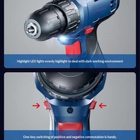 Perceuse électrique sans fil Dongcheng DCJZ1601 avec moteur à balais, batterie lithium rechargeable, outil nu, visseuse électrique à rotation inversée