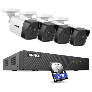 H.265 + 5MP 8CH PoE IP NVR sistema di telecamere di sicurezza 4pcs Outdoor IP67 Audio resistente alle intemperie In telecamera CCTV con HDD da 2TB