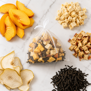 Compra al por mayor: Té de frutas mezcladas con trozos de melocotón amarillo, 125g, 5 bolsas, deshidratado a baja temperatura, sin cafeína, orgánico, preparado en frío, para hidratación en la oficina. - Product Image 2