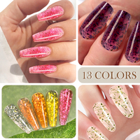 Gel d'extension 13 couleurs, Gel de construction effet fleur 15g, Gel de construction pour ongles 30g