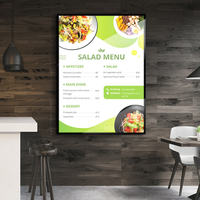 Boîte à lumière en aluminium rétroéclairée par LED, cadre d'affichage LED, panneau de menu pour la promotion des boissons, des burgers, des pizzas, des restaurants