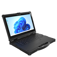 Portátil Robusto X14A de 14 Pulgadas con Pantalla Táctil FHD, Intel I7, 32 GB de RAM, Windows 11, 5G, NFC, Escáner de Huellas Dactilares, IP65, Resistente al Agua, PC Industrial