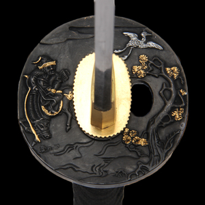 Katana Nera in Bambù Fatta a Mano, Motivo a Stelle, Carina e Bella, per Decorazione e Collezione - Product Image 2