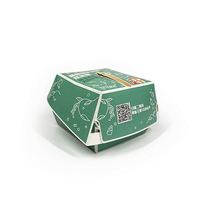 Boîtes à hamburger rectangulaires en carton kraft pour le déjeuner, couleur poulet, emballage de luxe, boîtes en carton kraft, boîte à hamburger avec logo