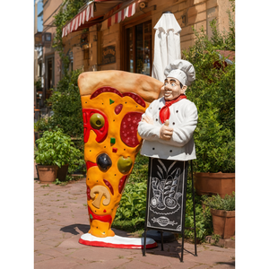 Sculpture de chef pizzaiolo en résine personnalisée pour la présentation dans les restaurants et les boulangeries - Product Image 3