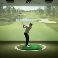 Système de simulateur de golf professionnel à écran tactile, analyseur de swing haute précision pour intérieur, projecteur interactif, entraînement de golf double joueur