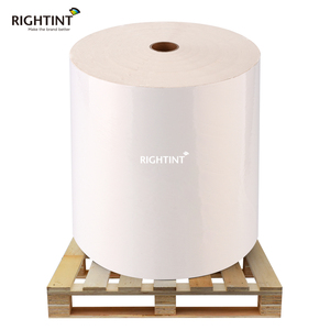 60Mic flexography ม้วนพิมพ์ไวนิลสีขาวมันวาวฉลากเปล่าม้วนจัมโบ้สำหรับการพิมพ์แบบยืดหยุ่น - Product Image 1